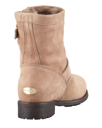 jimmy choo biker boots lined with shearling vest
