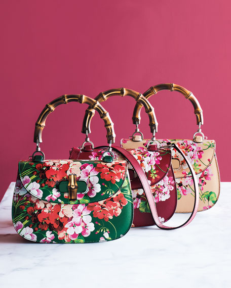 gucci small top handle bag with bamboo