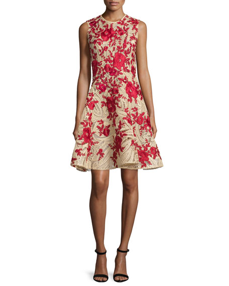 Naeem Khan Sleeveless Embroidered 