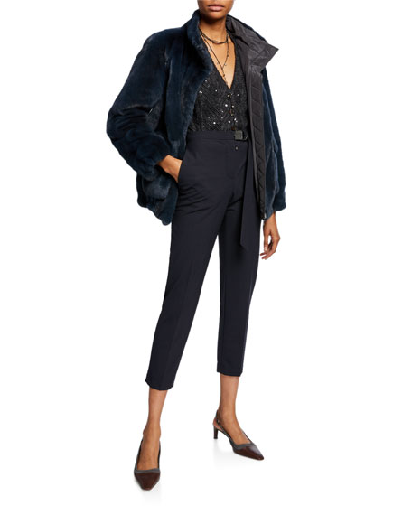 Veste Brunello Cucinelli Taille 42 - Tissage Herringbone, Broderies Perles, 100% Lin-coton, Neuve Avec étiquettes