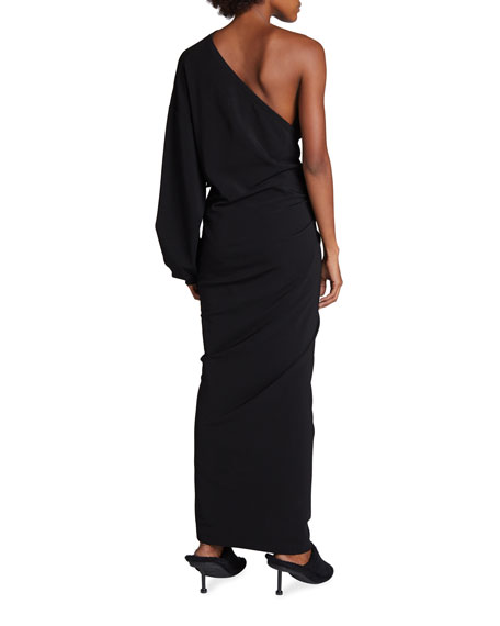 Balenciaga One-Shoulder Knotted Wrap 