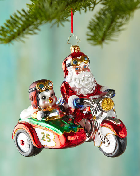 Christopher Radko Motorcycle Chums Christmas Ornament