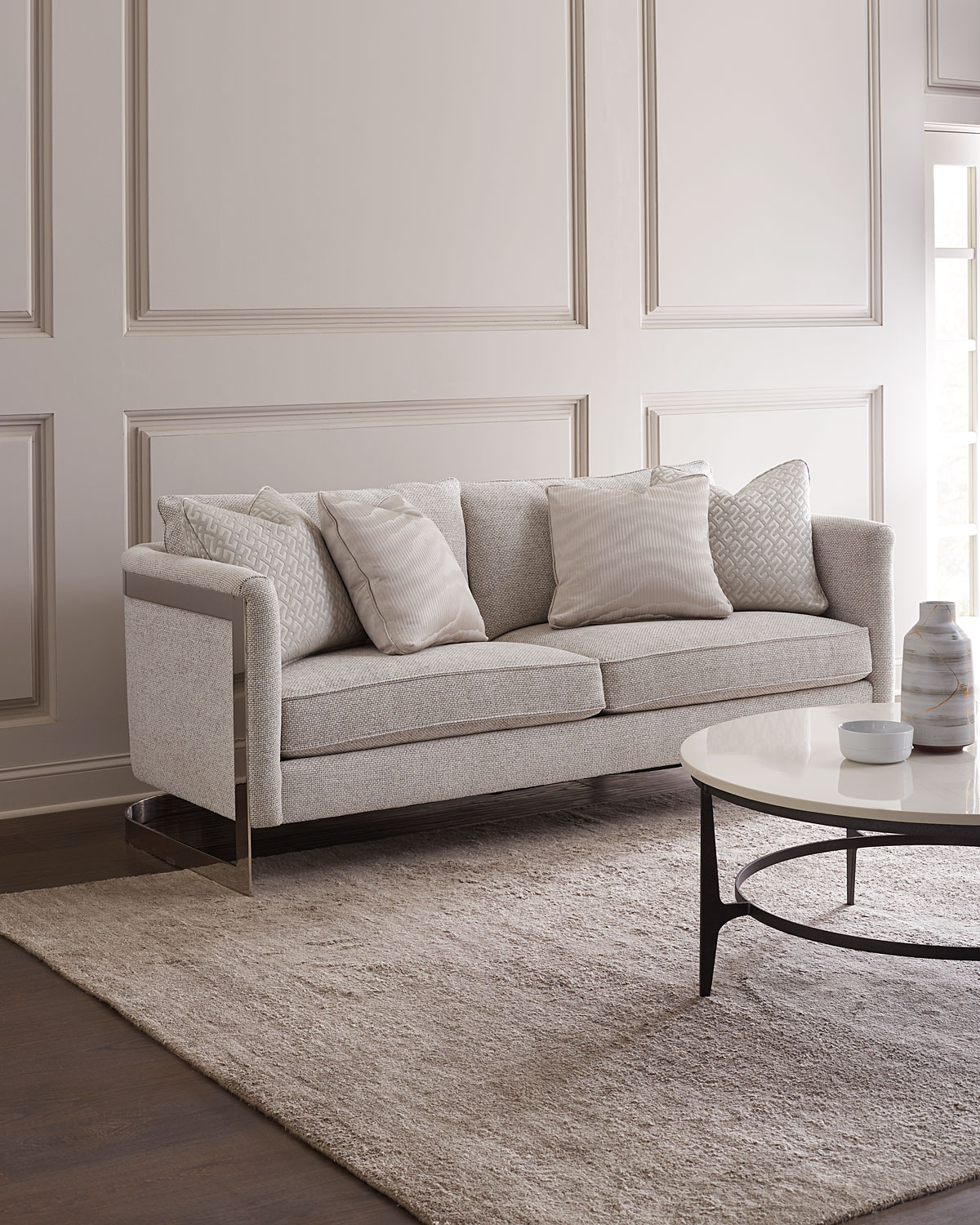 Bernhardt Baldwin Stainless Steel Frame Sofa, 82" | Neiman ...