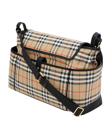 burberry leather diaper bag