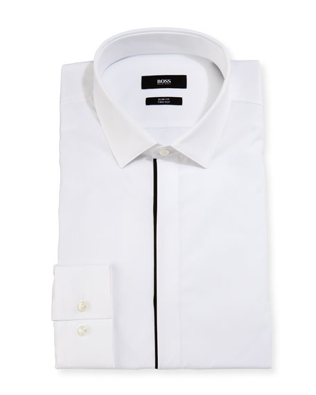 BOSS Jamis Slim-Fit Contrast-Trim Dress 