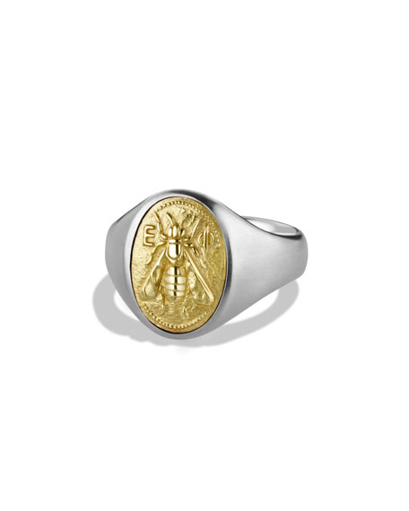 David Yurman Petrvs Bee Signet Ring 