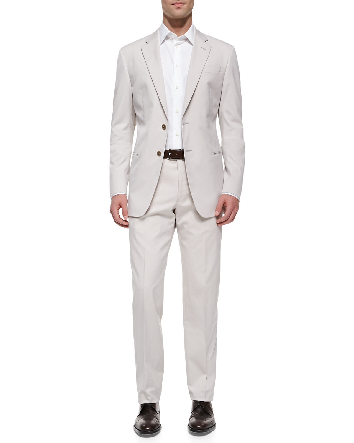 tan armani suit