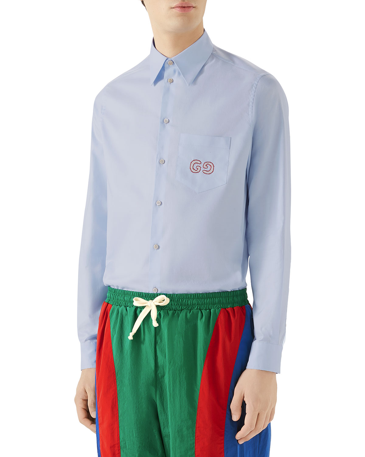 Gucci Men's Logo-Embroidered Oxford 