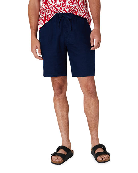 Noah Linen Shorts In Charcoal | ModeSens