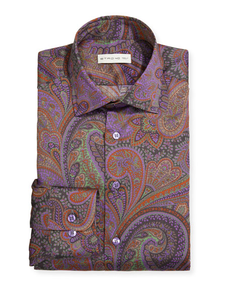 Paisley Cotton Dress Shirt | Neiman Marcus