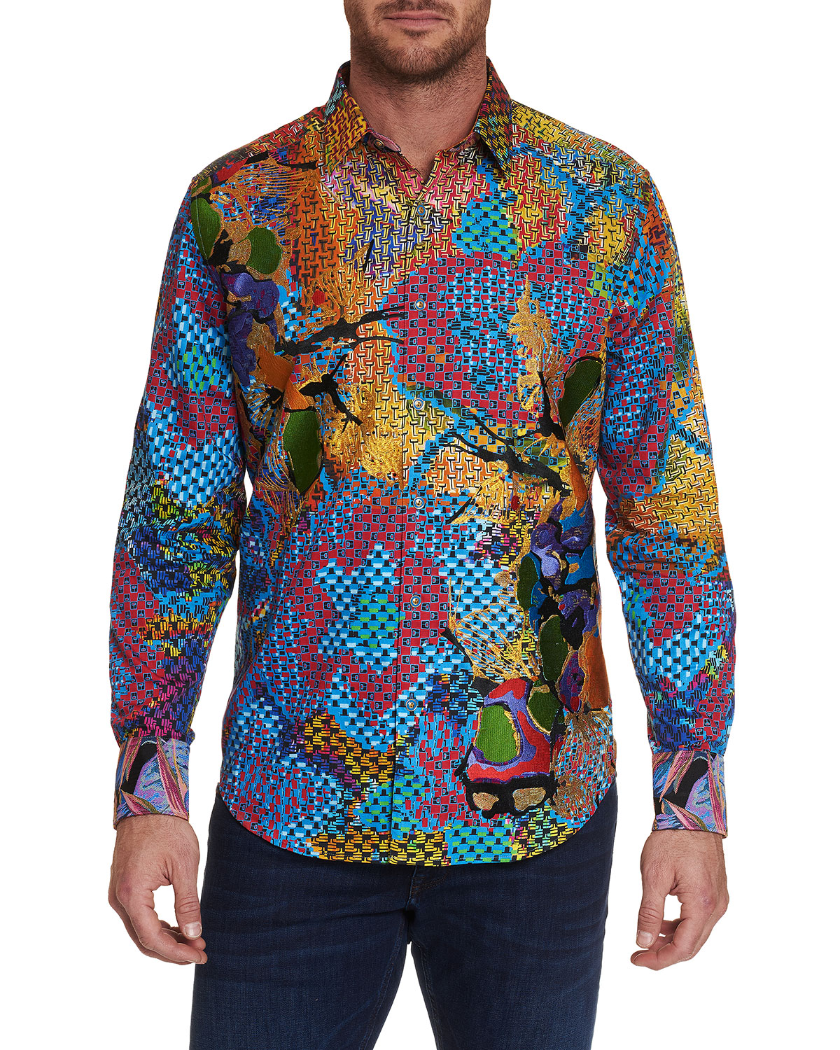 Robert Graham Men's Hot Shot Engineered Floral Sport Shirt Neiman Marcus