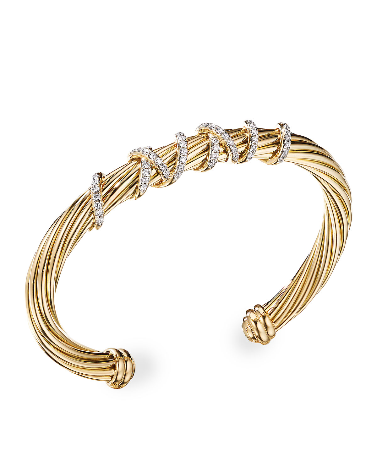 David Yurman Helena Diamond Station Bracelet, Size M