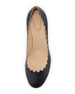 chloé scalloped leather block pumps