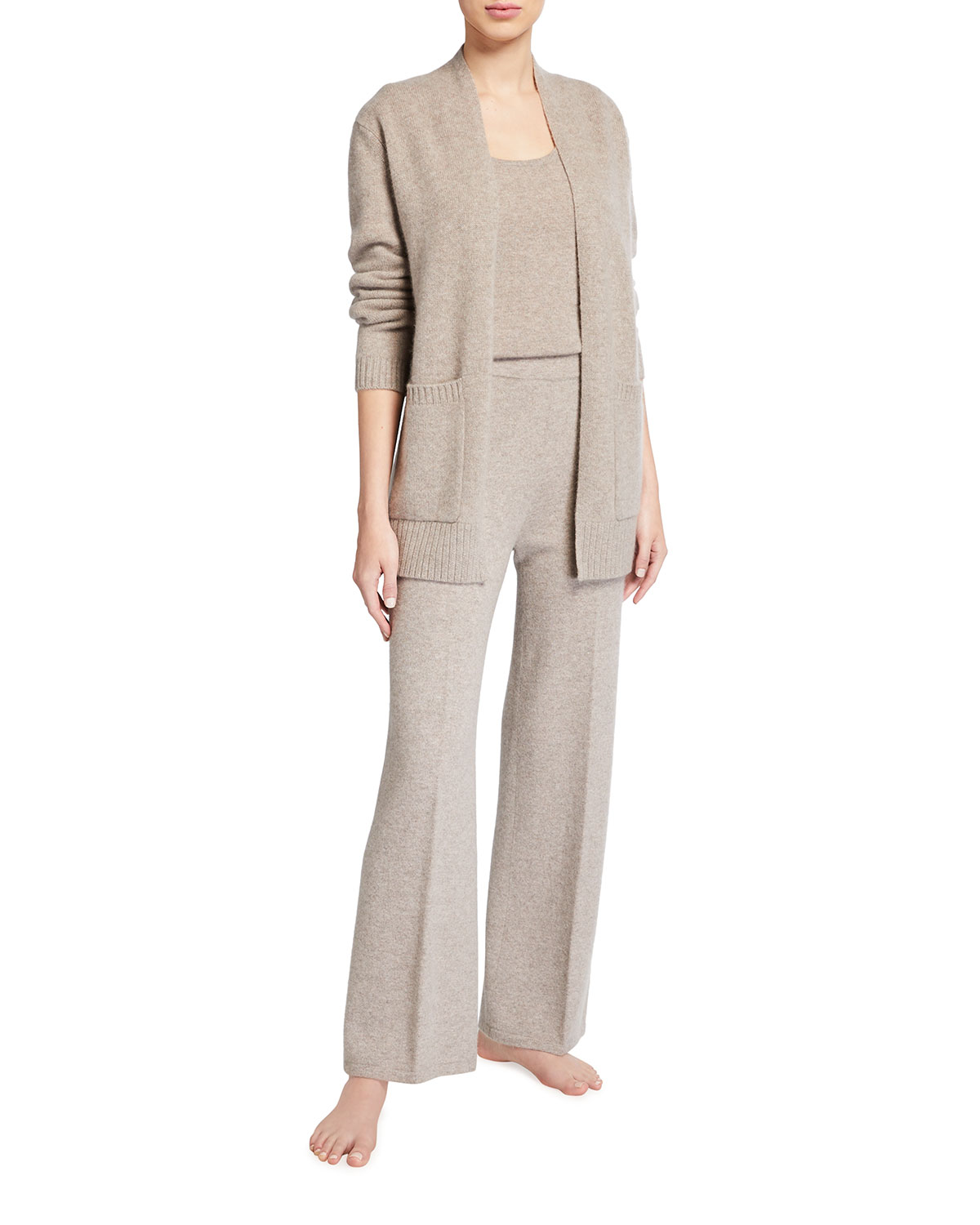 Wide-Leg Cashmere Lounge Pants and 