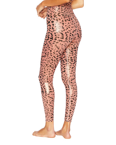 Beach Riot Piper Shiny High-Rise Animal-Print Leggings ...