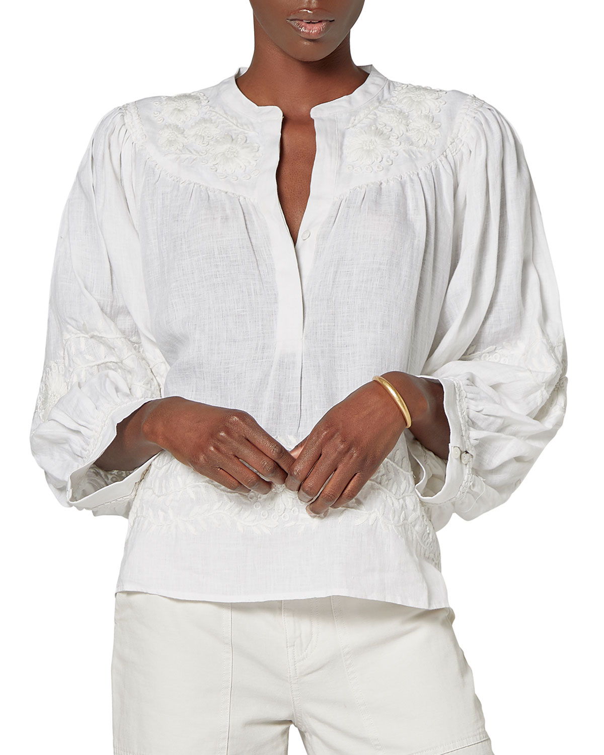 Joie Ailani Embroidered Linen Blouse 