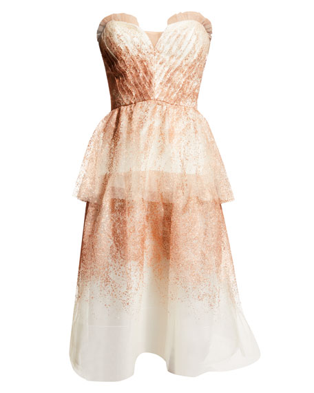 marchesa notte glitter tulle tiered gown