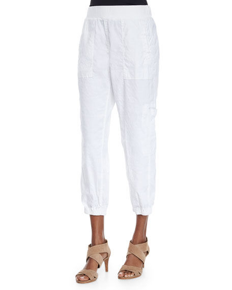Eileen Fisher Linen-Blend Cargo Ankle 