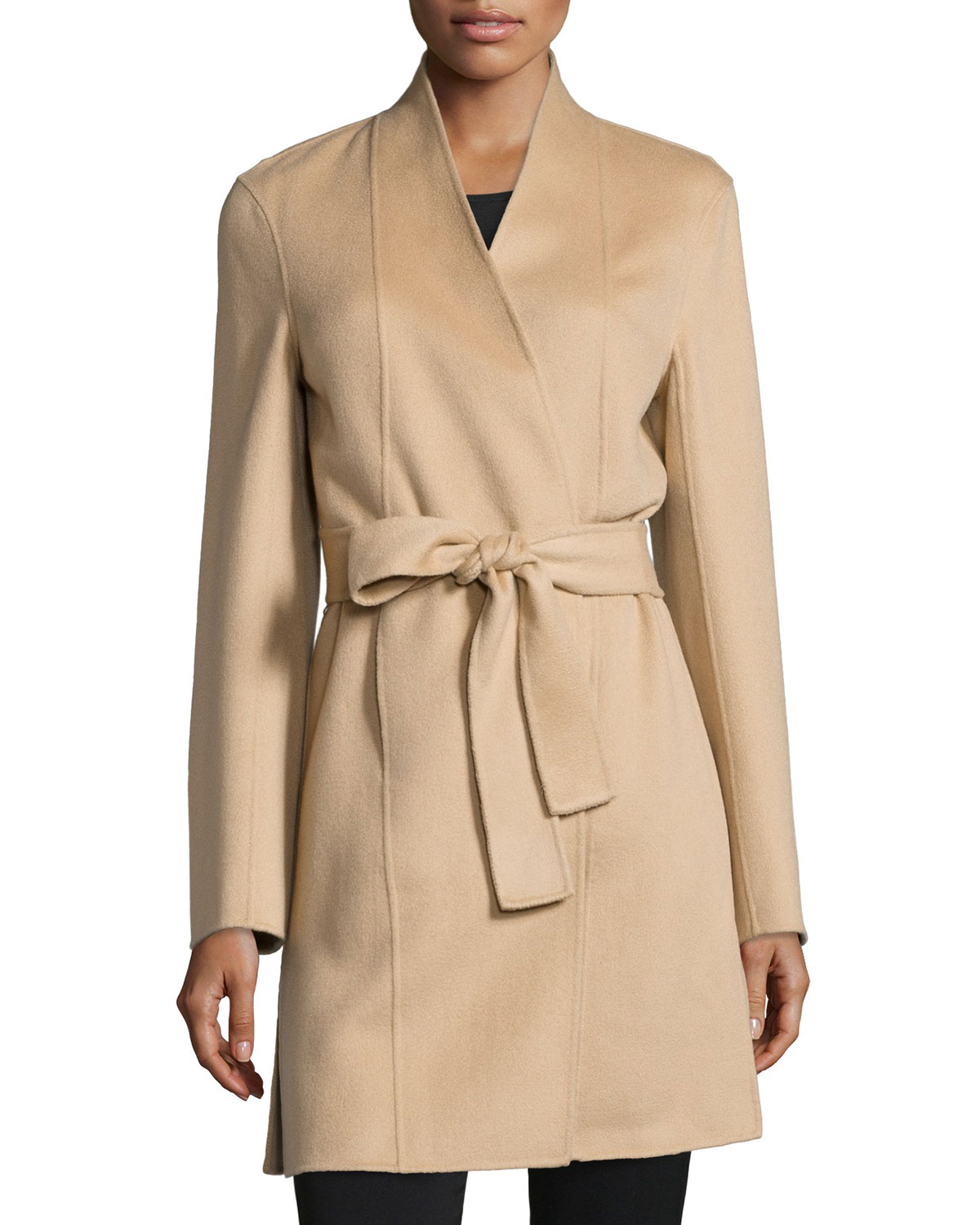 Woven Cashmere Coat, Camel | Neiman Marcus