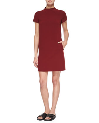 Theory Jasneah Short-Sleeve Crepe Dress 