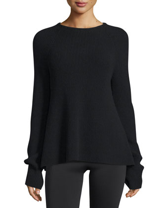 Helmut Lang Ribbed Tie-Back Sweater 