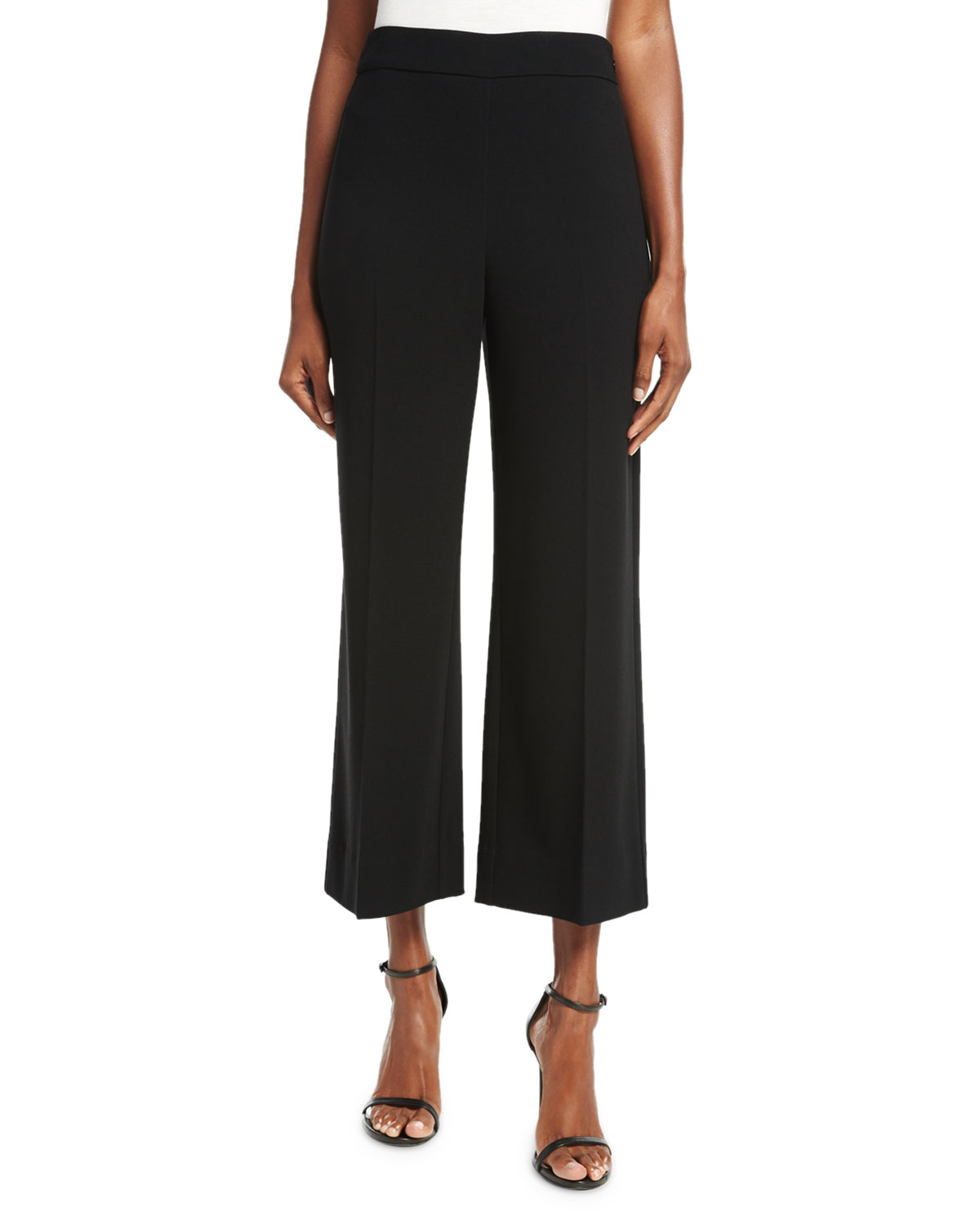 Rebecca Taylor Crepe Wide-Leg Cropped 