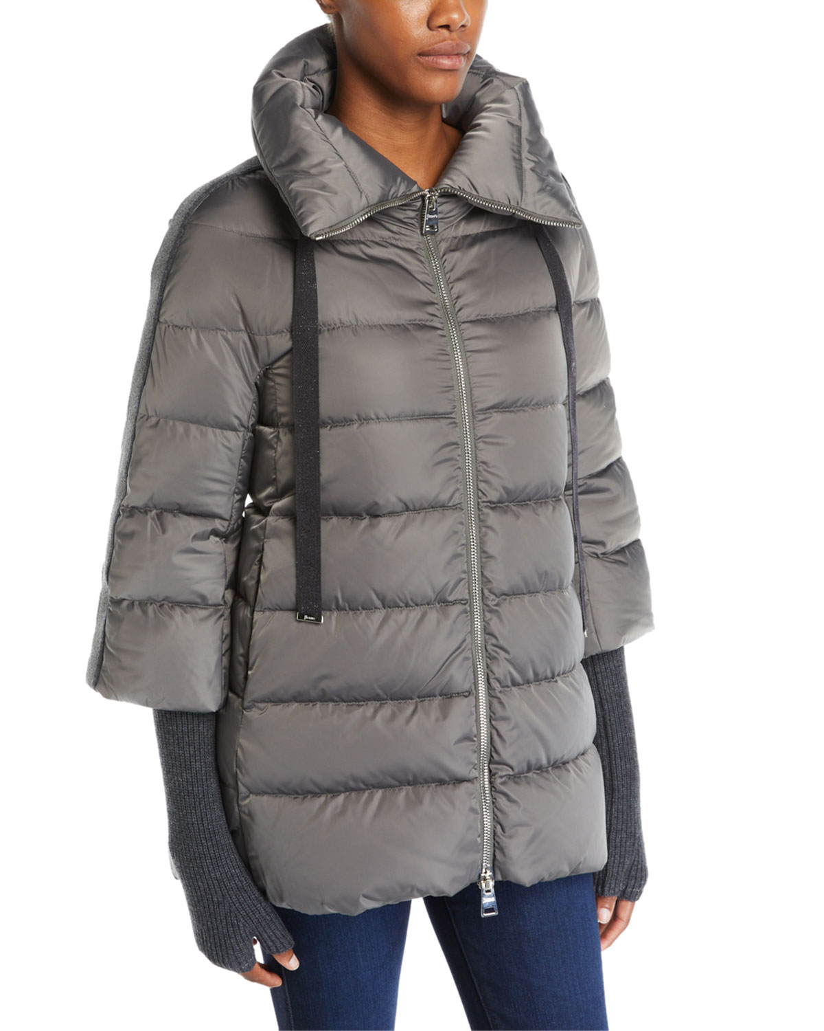 Herno Satin Channel-Quilted Down Puffer 
