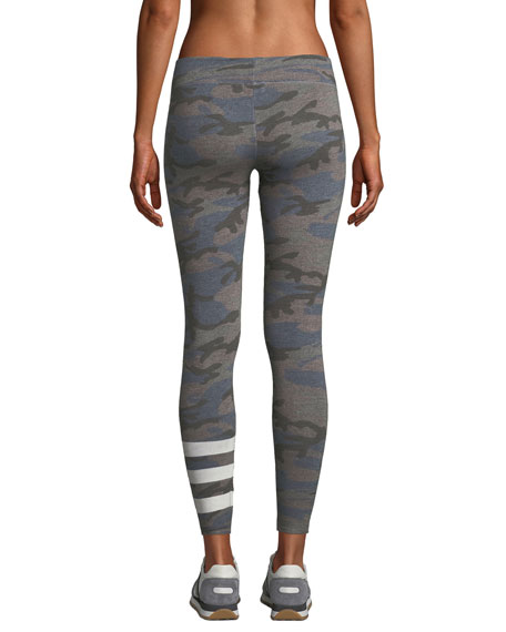 Sundry Camo-Print Striped Yoga Pants 