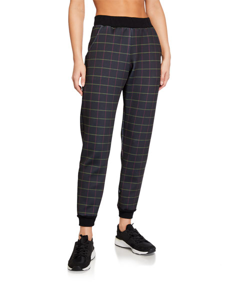 Terez Grid Printed Scuba Jogger Pants 