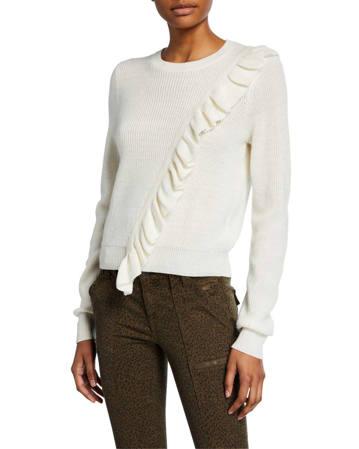 Joie Viviana Ruffle Pullover Sweater 