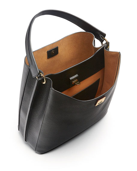 m&s leather hobo bag