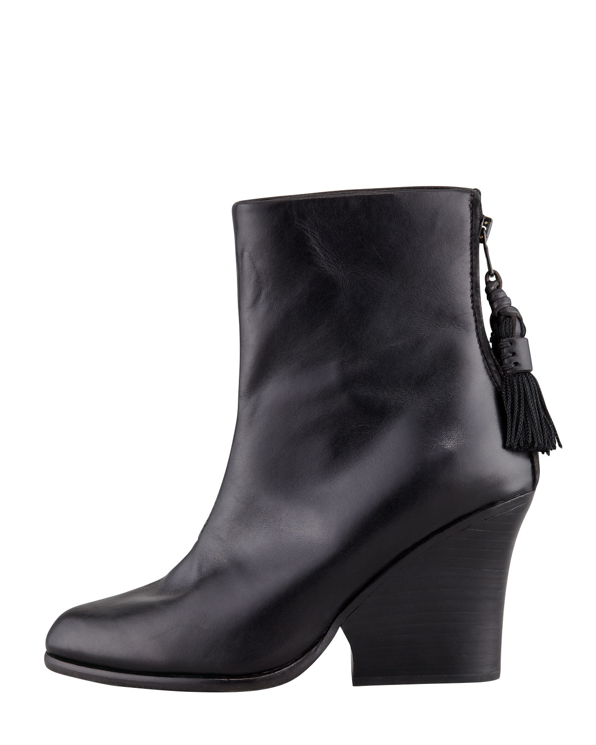 tassel wedge booties