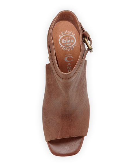 tan leather peep toe