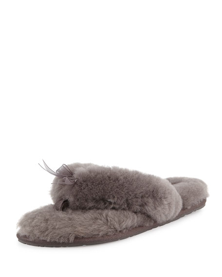 UGG Fluff Fur Flip Flop Slipper, Gray