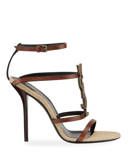 Saint Laurent Cassandre YSL 110mm Sandals | Neiman Marcus