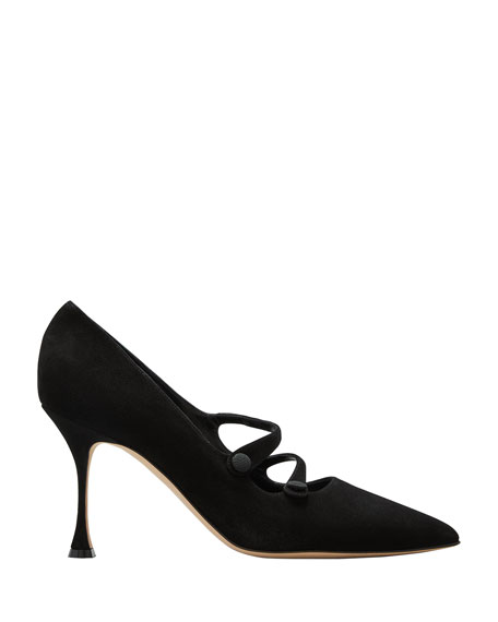 Manolo Blahnik Zehaz Suede Diagonal 