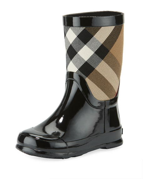 Rubber Rainboot, Black, Toddler Sizes 