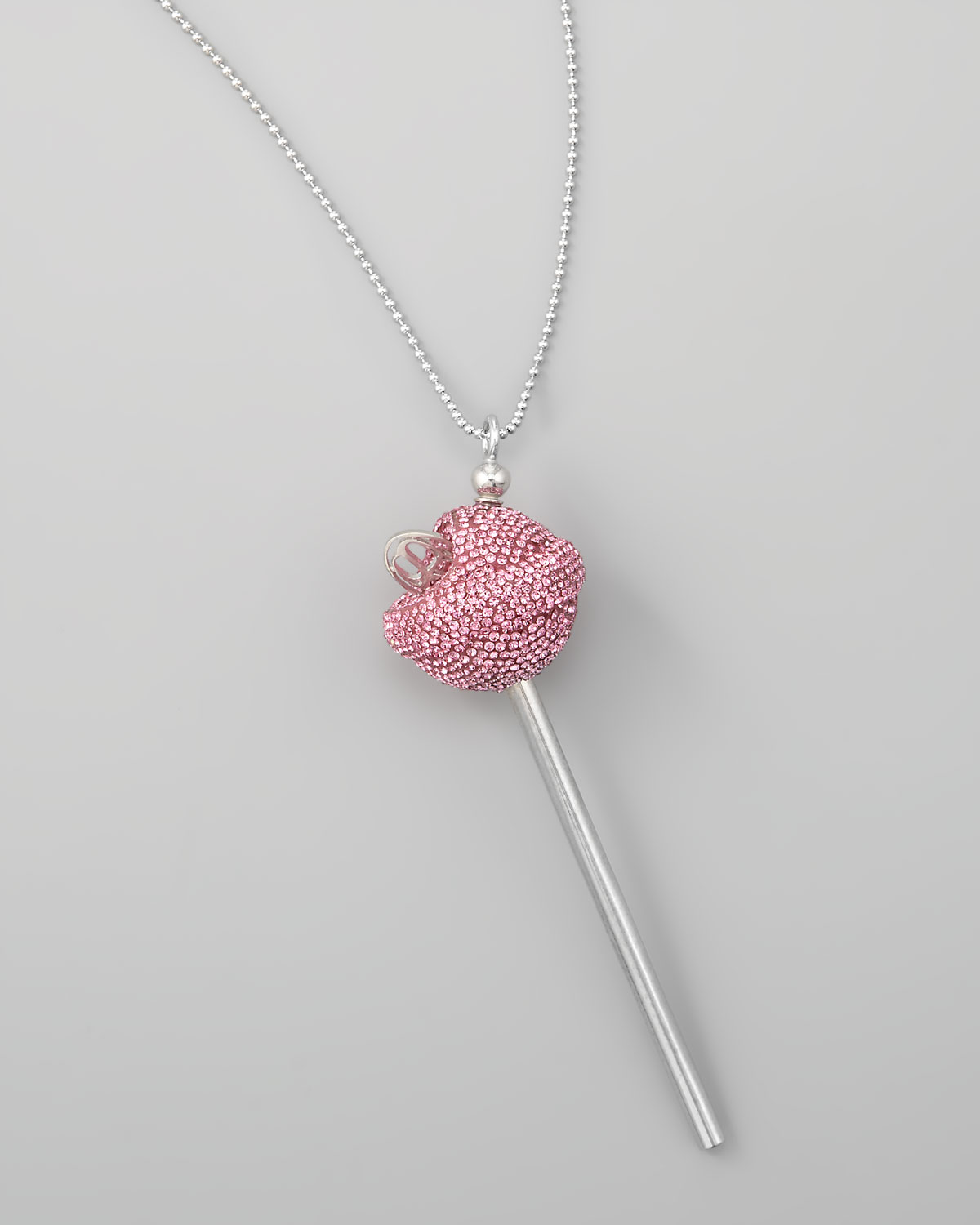 Simone I. Smith Silver CrystalEncrusted Lollipop Necklace
