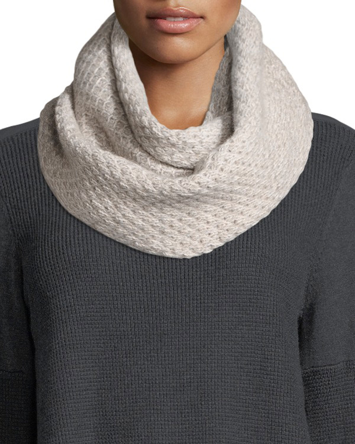 Portolano Cashmere Knit Infinity Scarf 