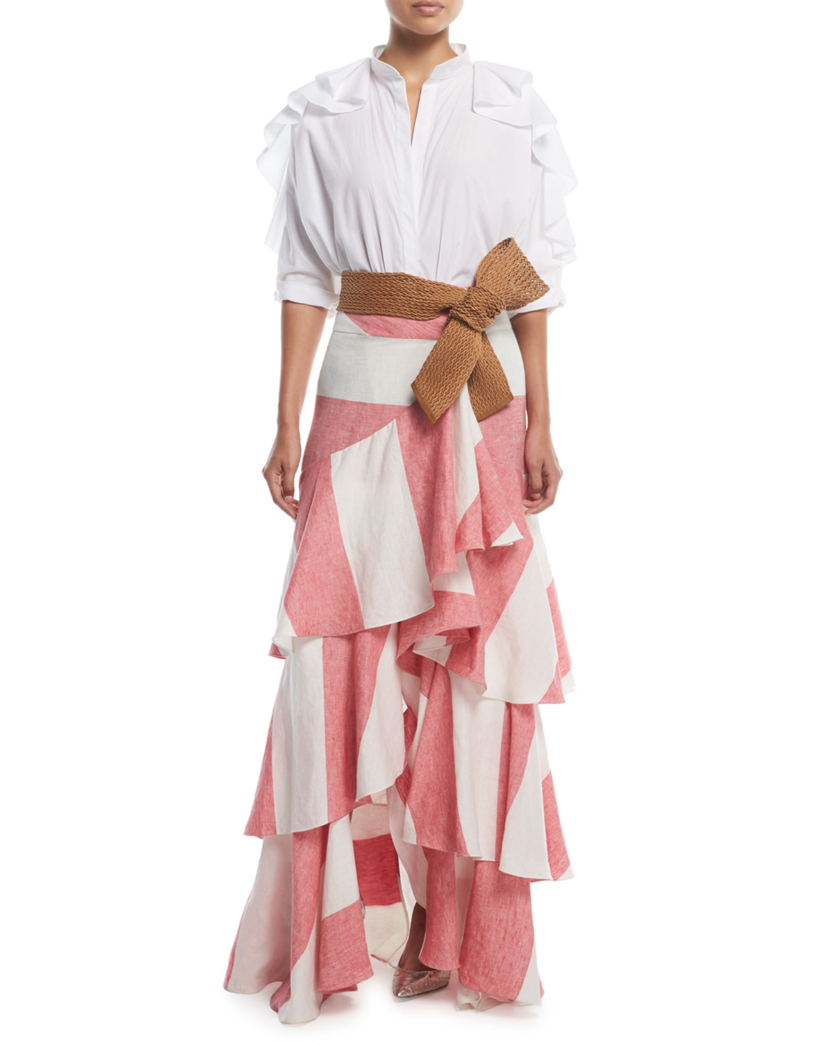 Johanna Ortiz Bandelier Ruffle-Sleeve 