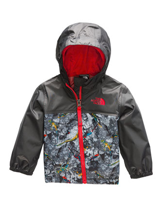 Face Zipline Printed Rain Jacket, Size 