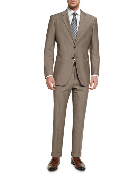 tan armani suit
