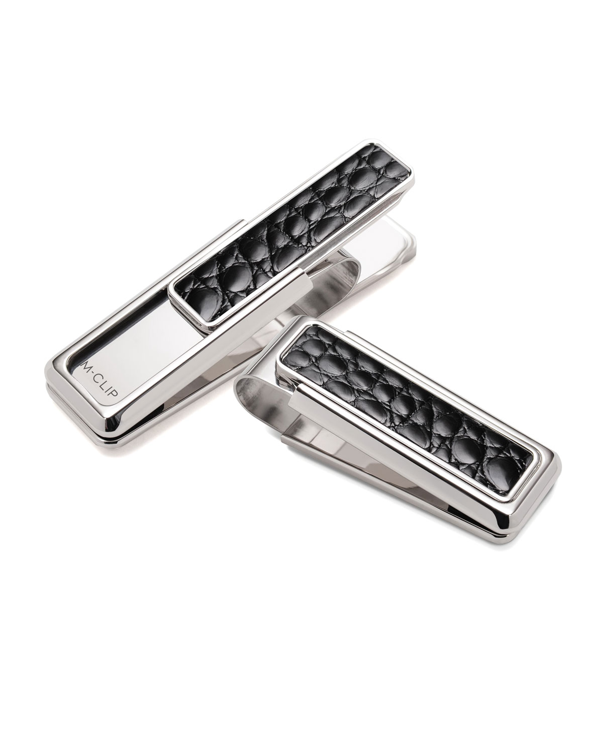 M Clip Monterey Alligator Money Clip, Black | Neiman Marcus