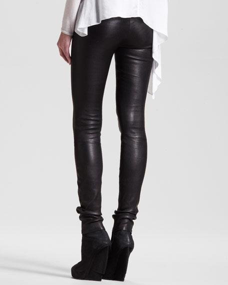 Helmut Lang Stretch-Leather Skinny Pants