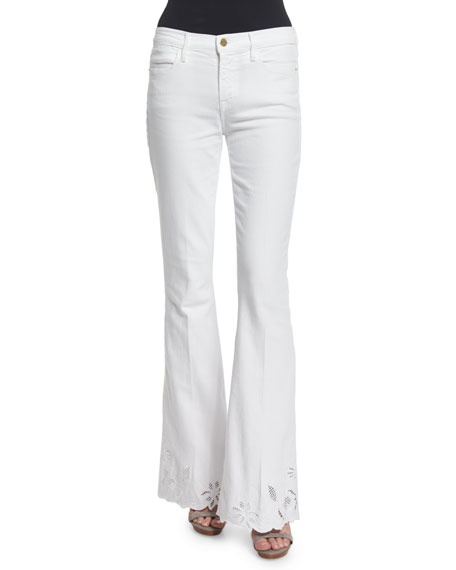 Frame Le High Flare-leg Eyelet-hem 