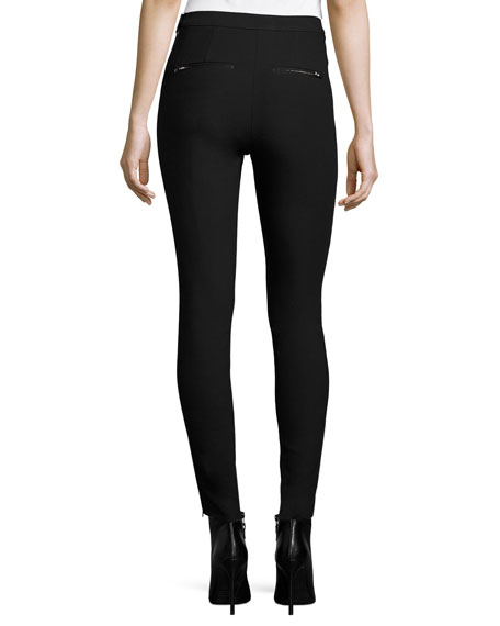 James Xavier Zip-Trim Ponte Leggings 