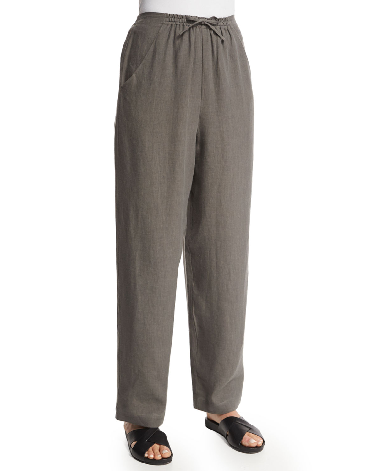 Eskandar Nobu Drawstring Linen Trousers 