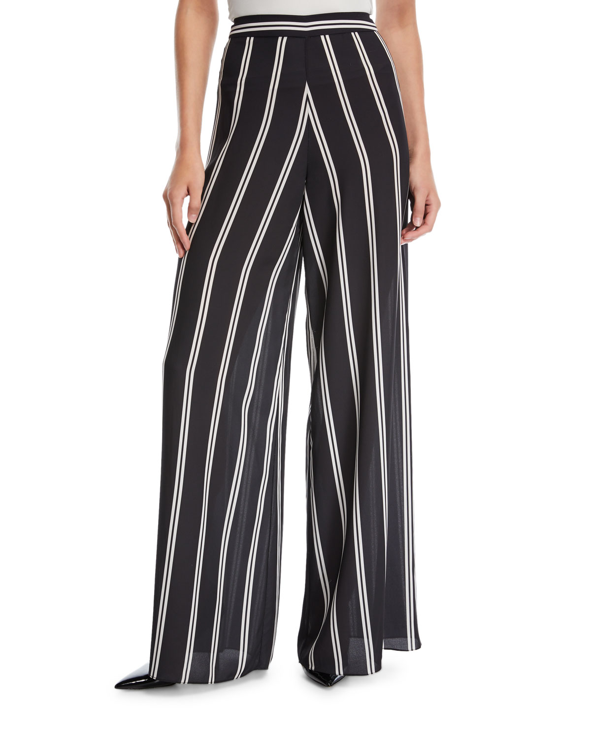 Alice + Olivia Athena Striped Wide-Leg 