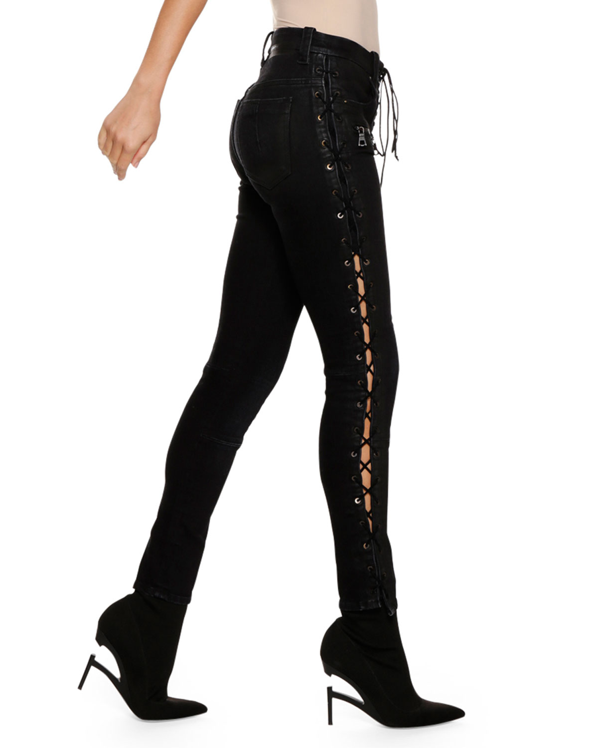 Waxed Denim Skinny Jeans | Neiman Marcus