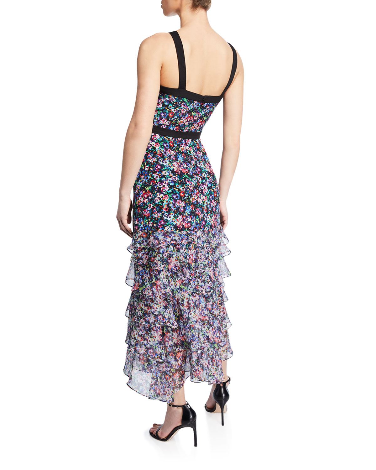 Saloni Lana Floral V-Neck Tiered 